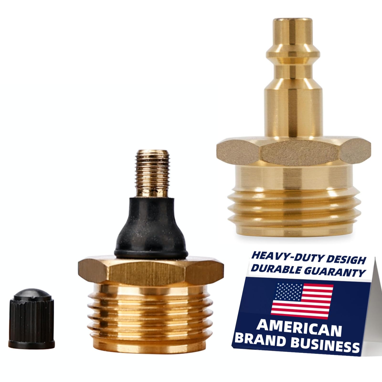 2Pcs Tylove RV Brass Blow Out Plug&amp;Winterized Blow Adapter,Quick Connect Plug to garden hose, RV, Boat,Camper and Travel Trailer, Helps Clear Water Pipes During Winterization (B+ Plug)