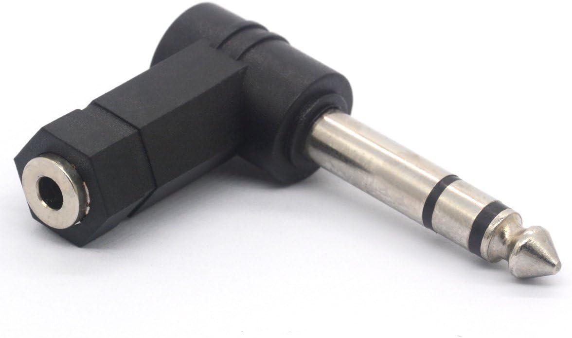 Tomost Right Angled 3.5 to 6.35 Audio Adapter, 90 Degree 6.35mm 1/4 inch Stereo Jack Plug to 3.5mm Stereo Socket Adaptor - Image 3