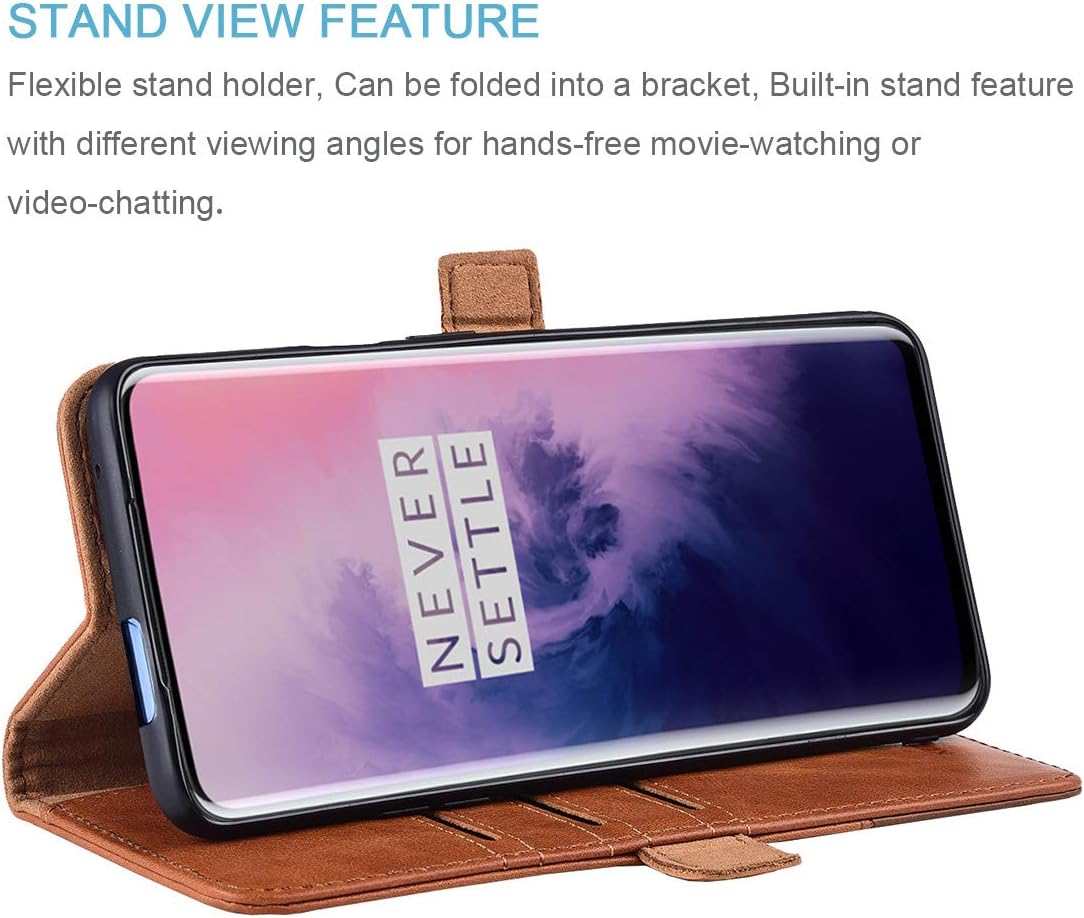 Exсluѕіvе Dіѕсоunt 50% Prісе Oneplus 7 Pro Case, KEZiHOME Oneplus 7 Pro Wallet Case, [RFID Blocking] Genuine Leather Wallet Flip Folio Case Cover with Card Slot, Stand Holder, Magnetic Closure for Oneplus 7 Pro 2019 (Khaki/Brown)