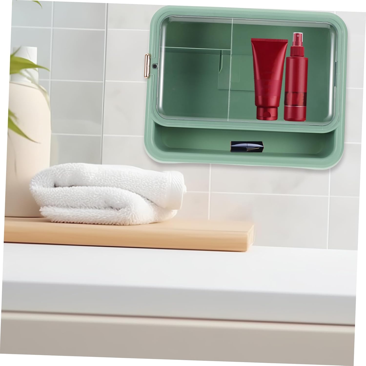Floating Shelf Bathroom Wall Organizer Space-Saving Storage Rack Bathroom Shelves