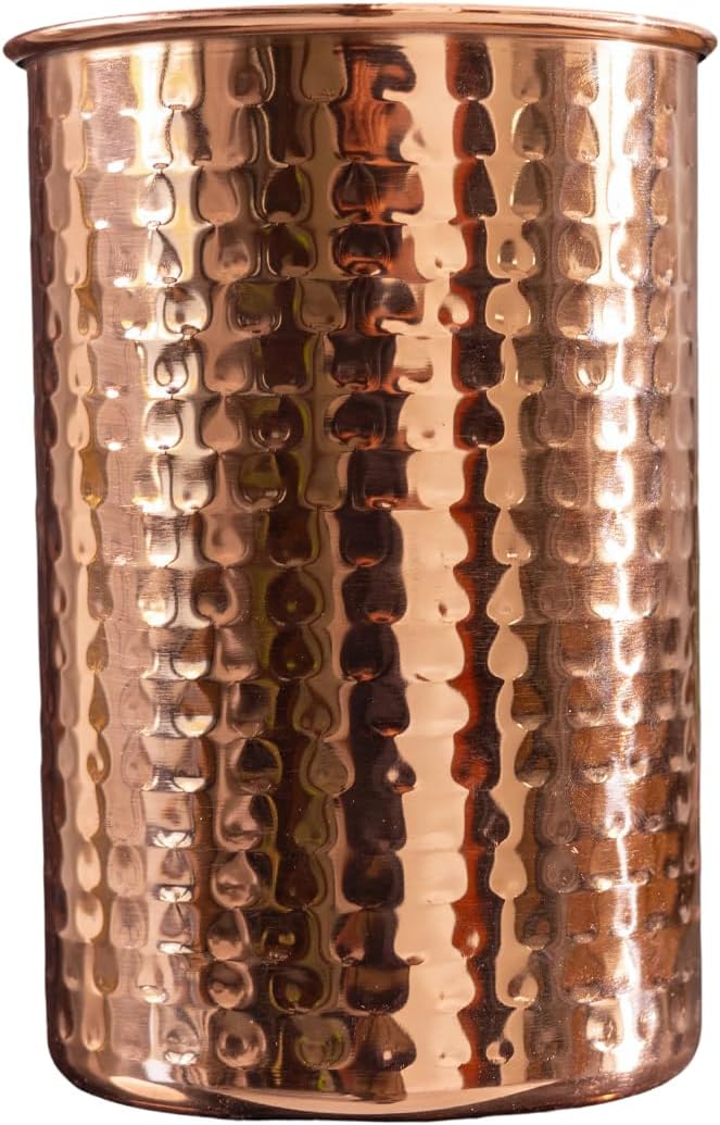 Copper Utensil Holder - Premium Stainless Steel with Elegant Copper-Plated Finish, Spacious 5.5” Diameter x 7.5” Height Design, Sturdy Base, Ideal for Kitchen Accessories