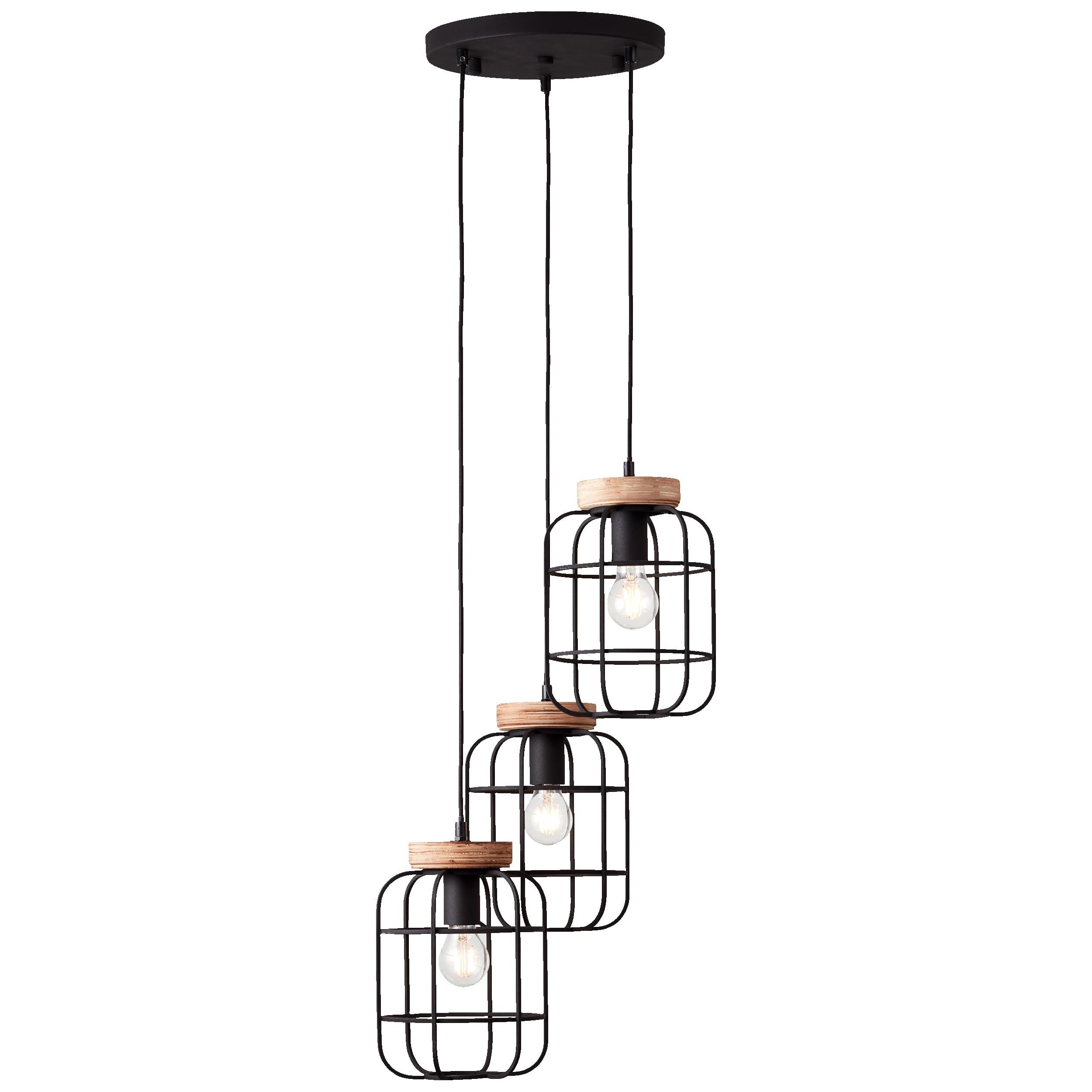 lampada a sospensione rustica a 3 luci rondel - lampada a sospensione