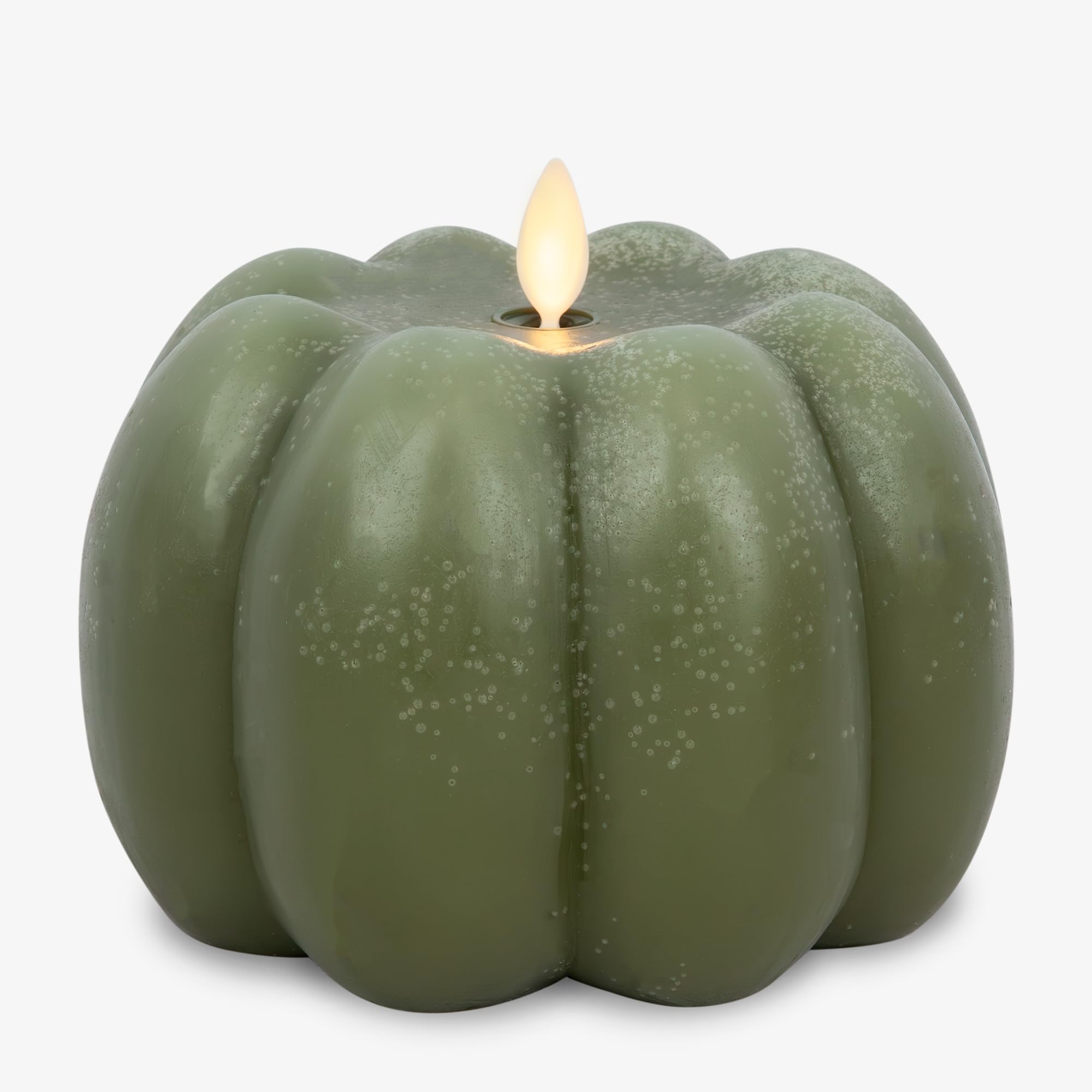 Luminara Embossed Leaves Flameless Pillar Candle – Moving Flame, Real Wax, Unscented – Caramel Café 3.5 X 4.5 Moving Flame LED Candle