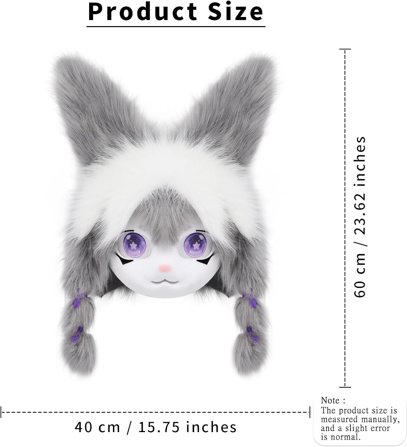 Funny Mask and Paws Set Costume for Adult Cosplay Anime Halloween Cheshire Cat Fox Masquerade Party