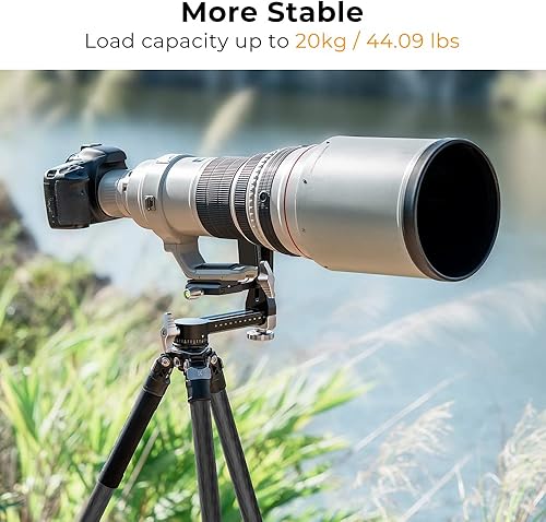 Miniatura 2 de K&F CONCEPT Cabezal de trípode de cardán mejorado, lubricante exclusivo, cabezal de cardán de aleación de aluminio totalmente CNC, cabezal de