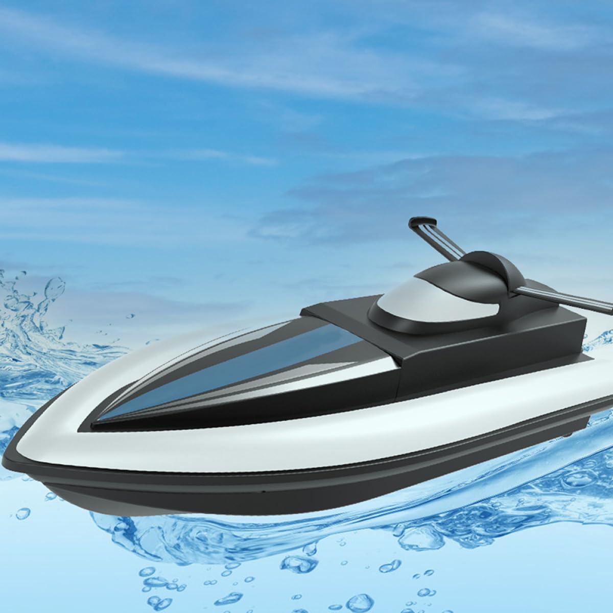 Sosoport Nave Giocattolo Galleggiante Telecomandata Elettrica Doppia Propulsione, lungo Autonomia 1200 Mah, per Piscina e Lago, Materiale Plastica e Acciaio Inox