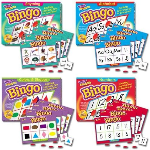 Miniatura 1 de Juego de 4 juegos de bingo alfabeto rima números colores y formas