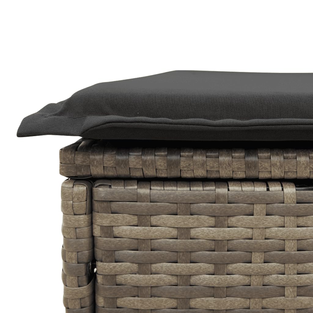 vidaXL Ensemble à Manger de Jardin avec Coussins 5 pcs, Table et Chaises à Dossier Rabattable, Meubles d'Extérieur Patio Terrasse, Gris Résine Tressée