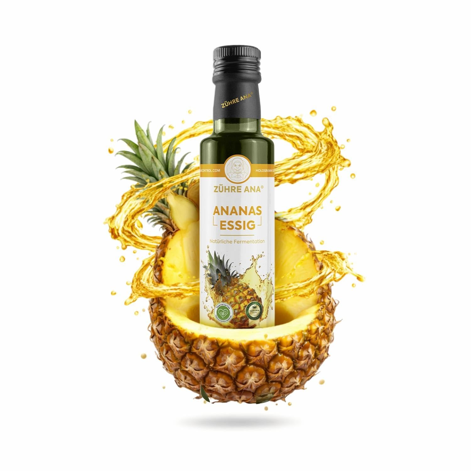Zühre Ana Vinaigre Ananas - Fermenté naturellement - Favorise la combustion des graisses et réduit l'appétit - Pour la perte de poids, Détoxification (1000 ml)