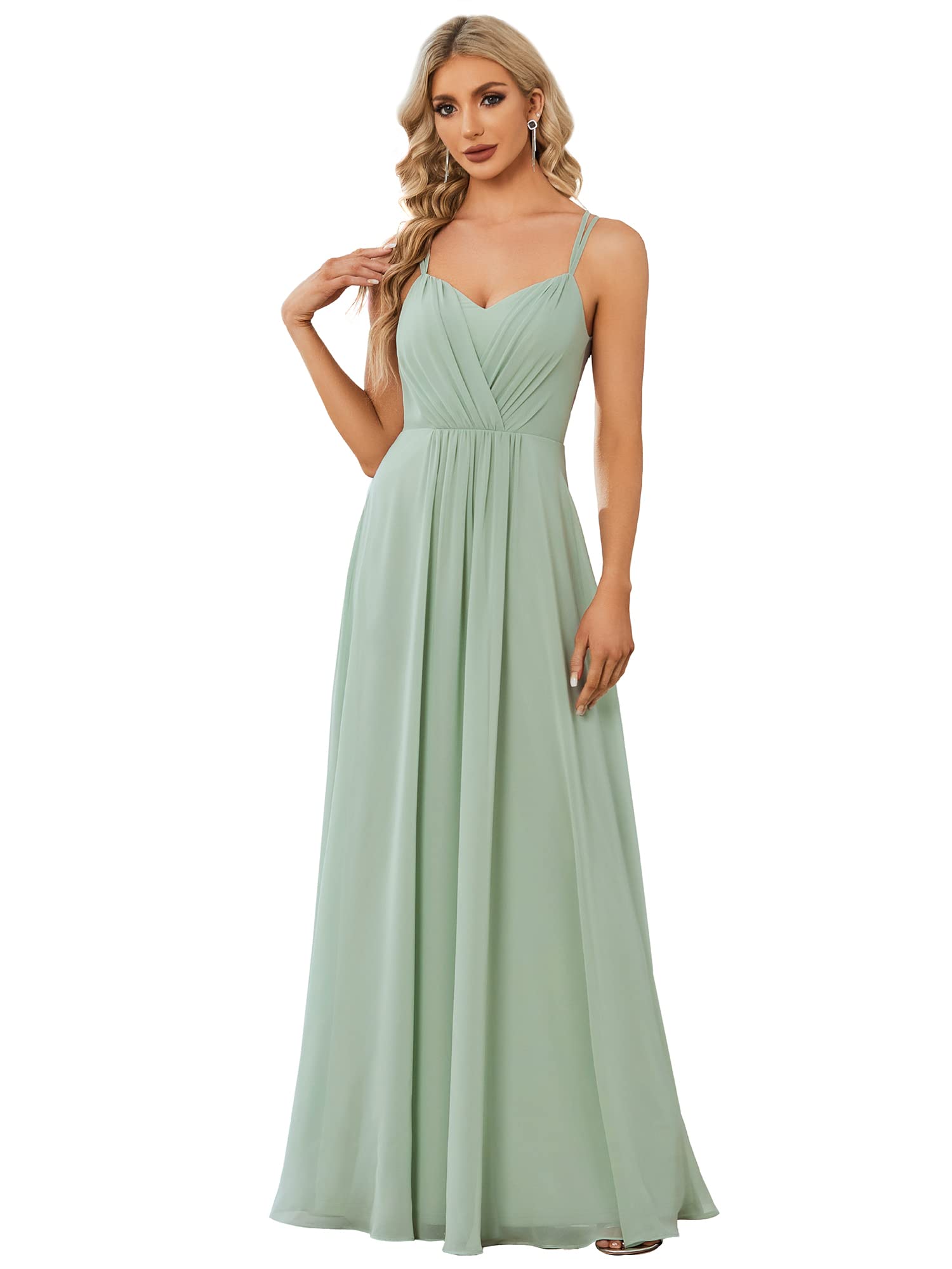 Ever-Pretty Robe de Demoiselle d'honneur Bretelles Col V Dos Nu A Line Chic ES01692