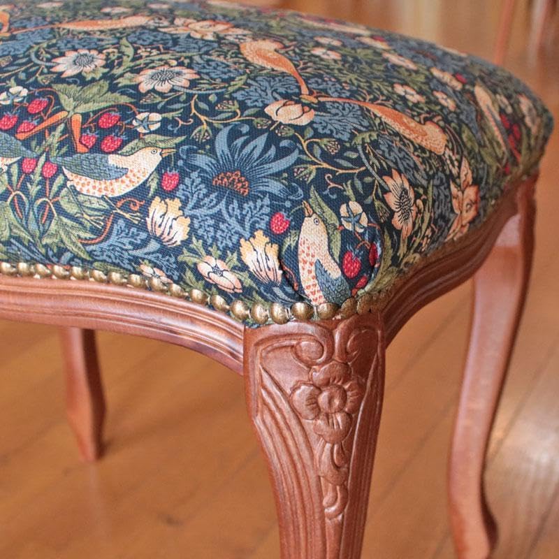 クラシックファブリック スツール いちご泥棒 猫脚 602-1061