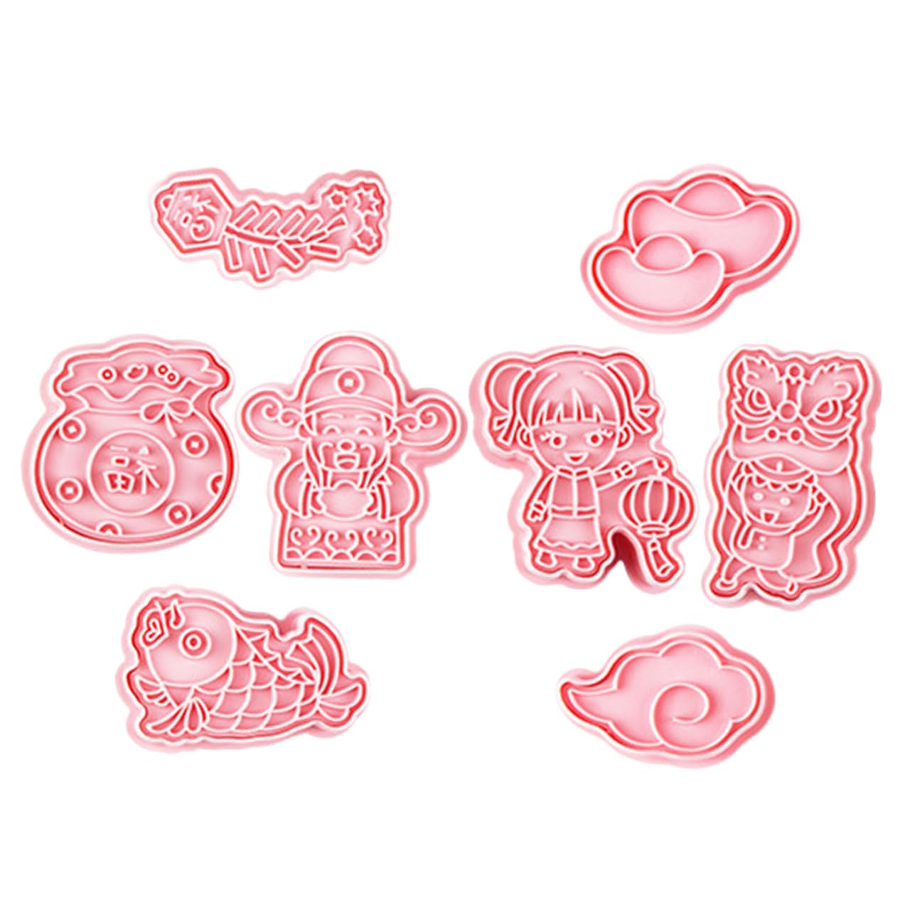 PRETYZOOM 40 Stk Keksform Keksstempel Zum Backen Keks-pressstempel Cookie-stempel Geprägte Keksausstecher Backzubehör Für Kekse Wiederverwendbare Backformen Kuchenbackzubehör Plastik Rosa