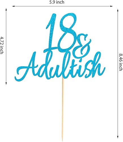 Miniatura 2 de Arthsdite Decoración para tartas de 18 y adultos, 18 y palillos para pastel de 18 años, decoración de pastel de cumpleaños de dieciocho años,