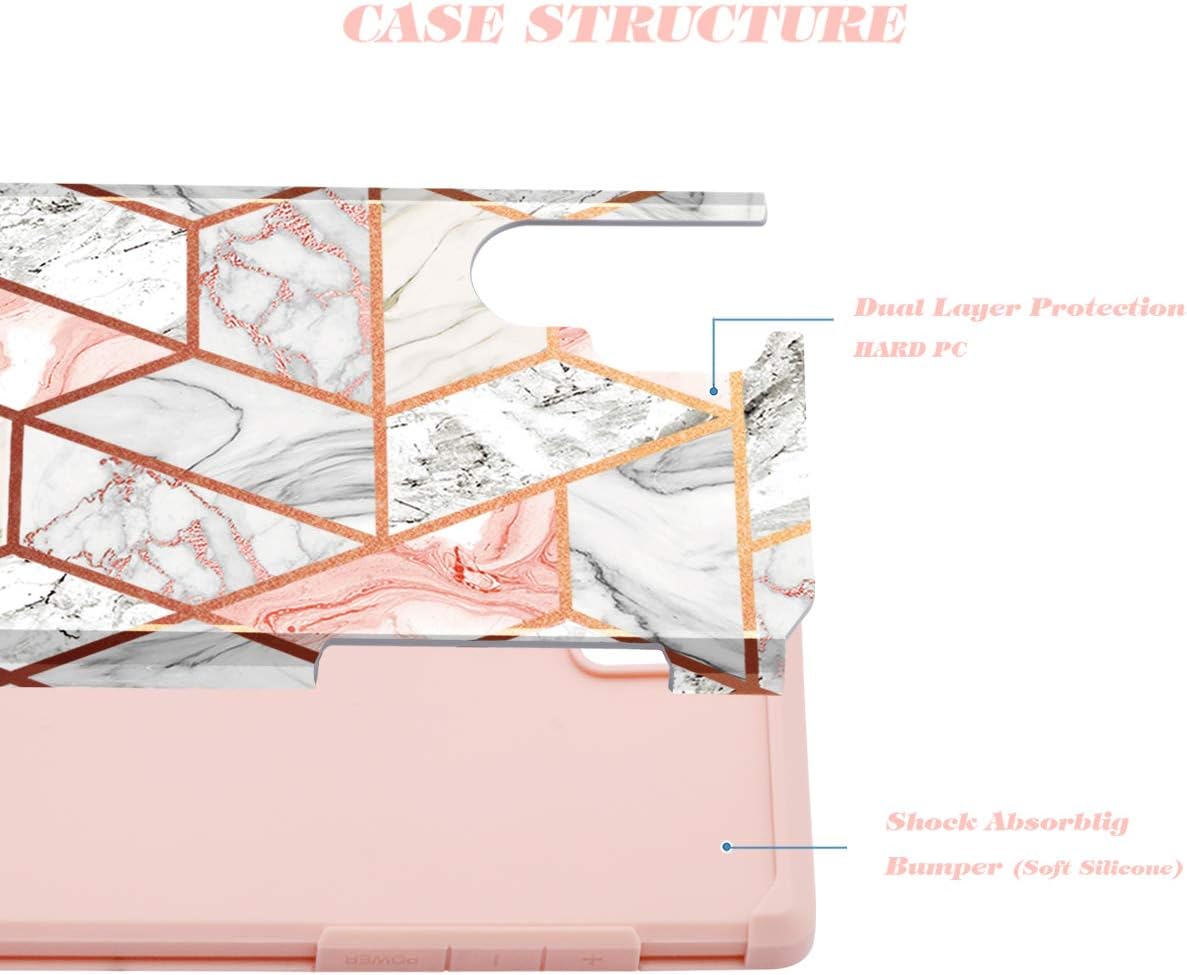 Samsung Note 10 Plus Case, Note 10 Plus Case,Fingic Rose Gold Marble Design Shiny Glitter Bumper Hybrid Hard PC Soft Rubber Silicone Anti-Scratch Shockproof Protective Case for Galaxy Note 10 Plus 6.8