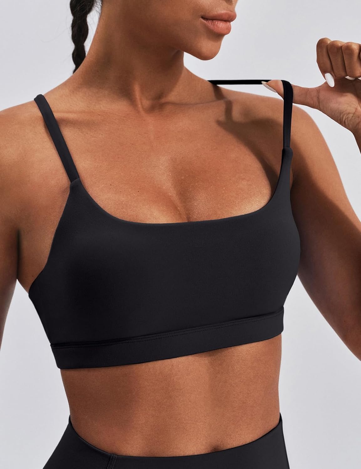 K-Swiss Sports Bras for Women - Light Impact Unadjustable Scoop Neck Thin Strappy Wireless Padded Yoga Workout Gym Tops - Image 4