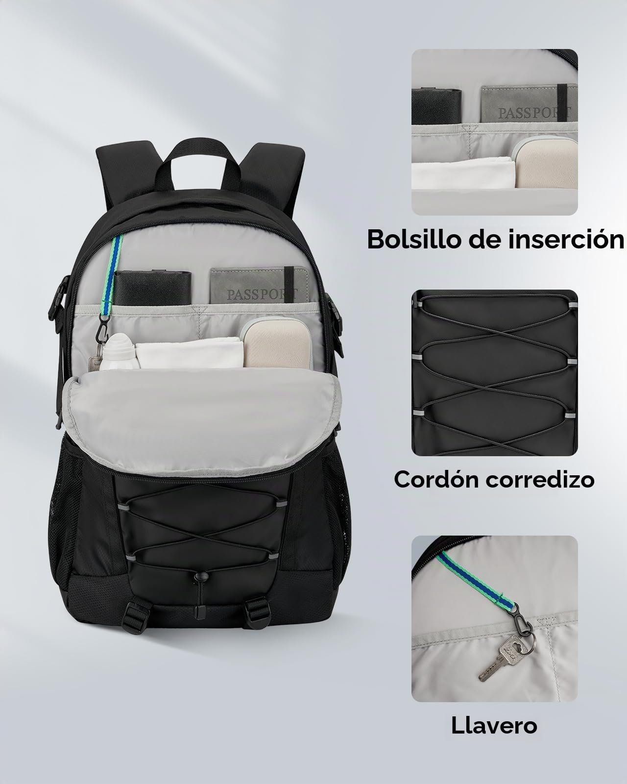 Waterfly Mochila Senderismo 25L Trekking Ligera | para hombre y mujer, gran capacidad, hebilla de pecho extraíble, excursiones, viajes, camping