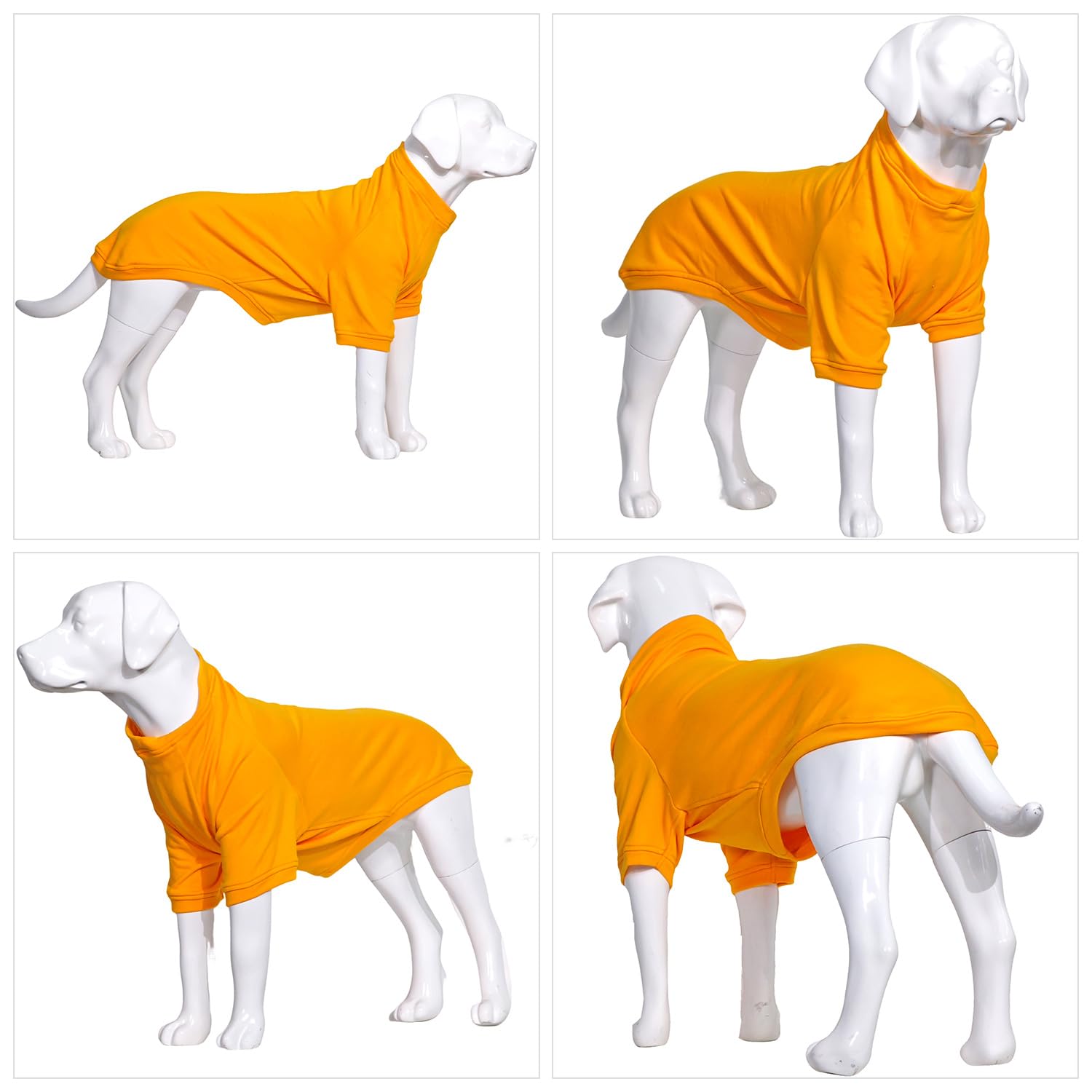 Lovelonglong Dog Pullover Sweatshirt Autumn Winter Cold Weather Dog T-Shirts for Small Medium Large Size Dogs Golden Retriever Clothes Orange XXXXL - Image 3