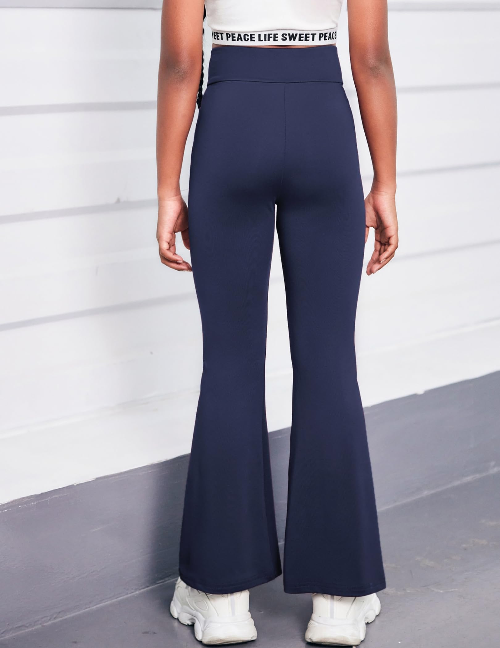 Arshiner Leggings para Niñas Pantalones Cruzados De Cintura Alta Acampanados Danza Yoga Pantalones Bootcut Sólidos A Cuadros Deportes Ocio Pantalones De Campana Pantalones Pierna Niños 5-14 Años