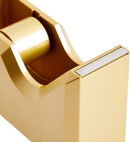 Miniatura 5 de Juego de 2 grapadoras y dispensador de cinta dorada mate para decoración de oficina en el hogar, suministros de aula, accesorios de escritorio para