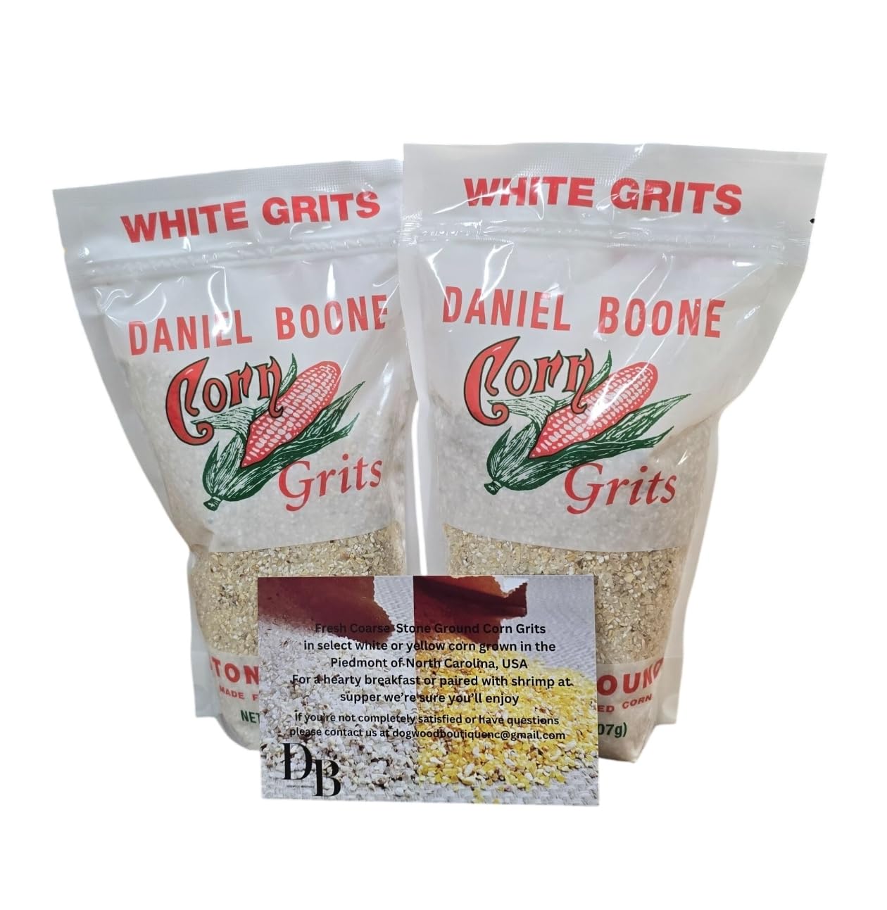 Daniel Boone Fresh Coarse Stone Ground White Corn Grits 2/2 Pound Bags
