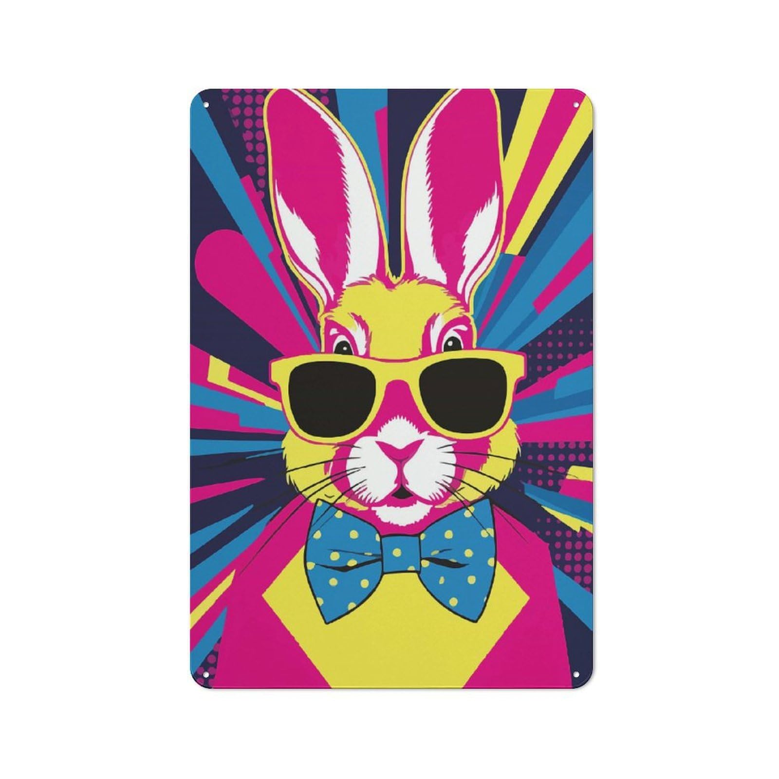 Junmoney Cool Bunny Pop Art Shed Style Shed Metal Sign 30X20cm, Shed Wall Decor For Shed, Garden Room, Porch Or Garage