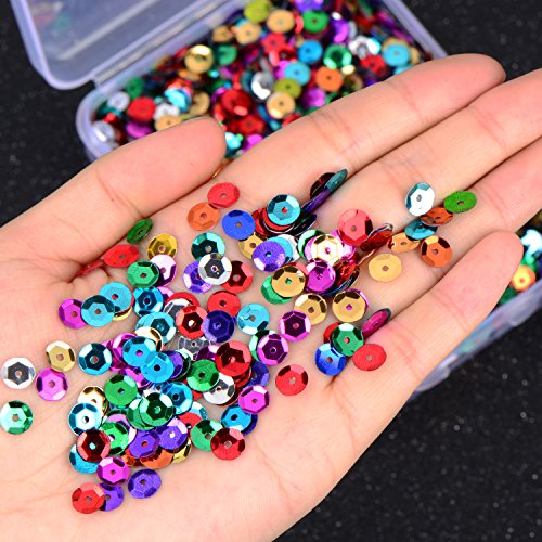 image for Whaline 20,000 Pcs Bulk Loose Sequins Round Cup Sequins Iridescent Spa