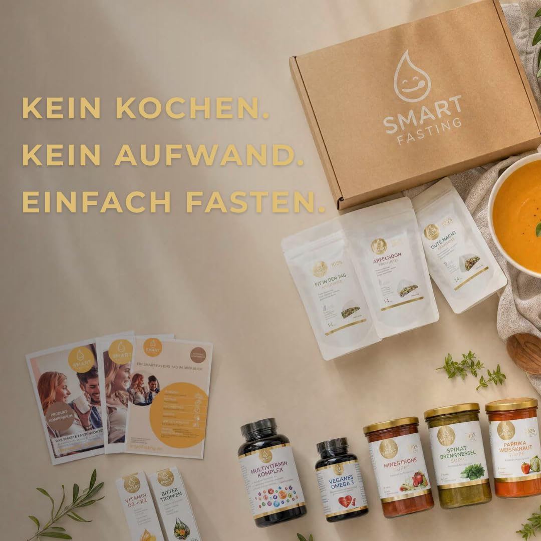 Smart Fasting® Complete Five – 5-Tage-Fastenbox | Ganzheitliches Suppenfasten mit 12 Suppen, Kräutertees & Mikronährstoffen | All-in-One Wohlfühlroutine für Leichtigkeit & Achtsamkeit