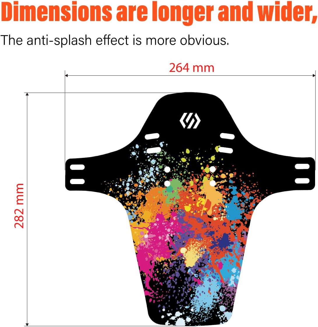CNC Mountain Bike Fenders,MTB Mud Guard,2PCS Front and Rear Bike Mudguard Fits 26", 27.5", 29" Plus Size and Fat Bikes.
