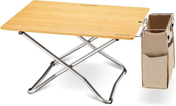 ICECO Camping Table, Folding Table, Beach Table with Carrying Bag, for Outdoor, Picnic, BBQ, Cooking, Festival