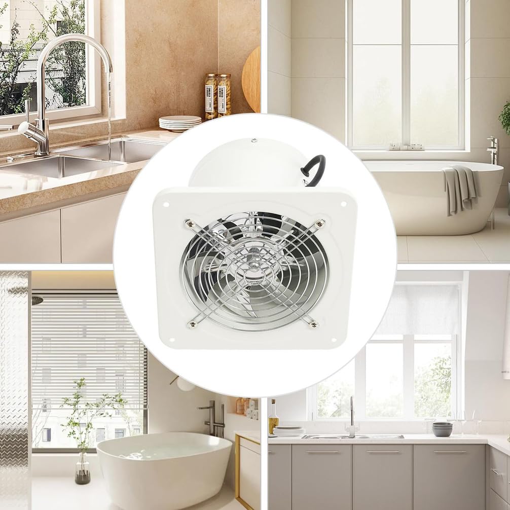 Ventilador de ventilación de metal de bajo ruido de 10 pulgadas, extractor de pared de 220 V a través de la pared para cocina, baño, lavandería, horno, garaje, escape de humo, ventilador de oficina
