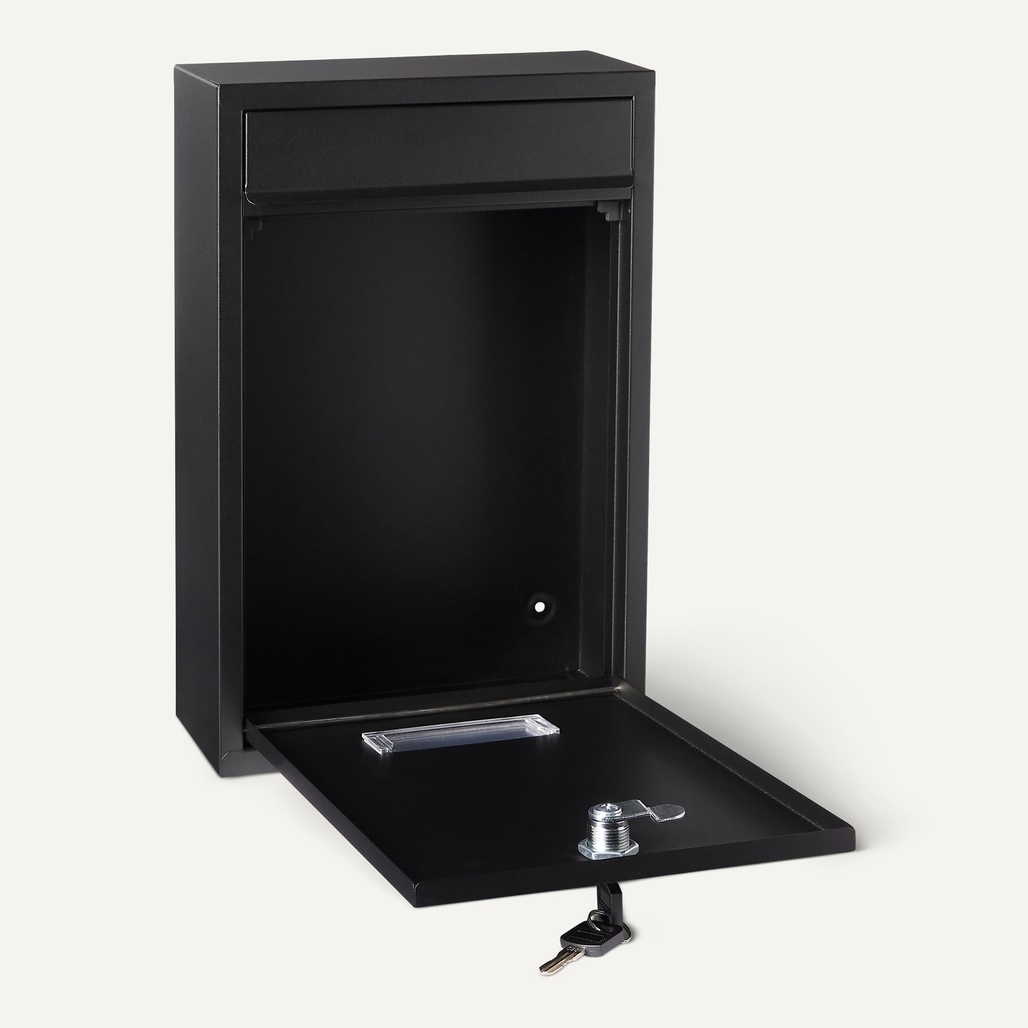 Amazon Basics, Cassetta postale con montaggio a parete e serratura, in resistente acciaio zincato, 32.5cm H x 21.5cm W x 9.0cm D, nero
