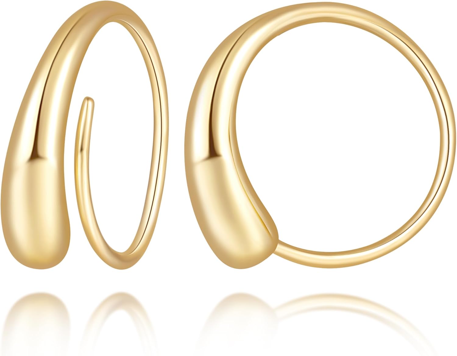 Gold Earrings for Women 14K Gold Hoop Earrings for Women Hoop Earring for Womens Hoops Highly Creative Twisted Line Design Simple Unique Hoops Earring for Womens