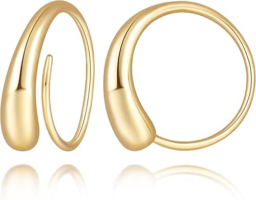 Gold Earrings for Women 14K Gold Hoop Earrings for Women