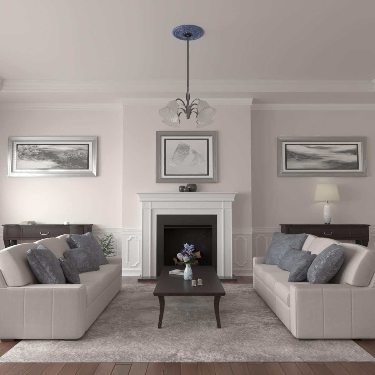 Ekena Millwork CM20BLAMC Baile Ceiling Medallion fits Canopies up to 3 1/4, Americana Crackle