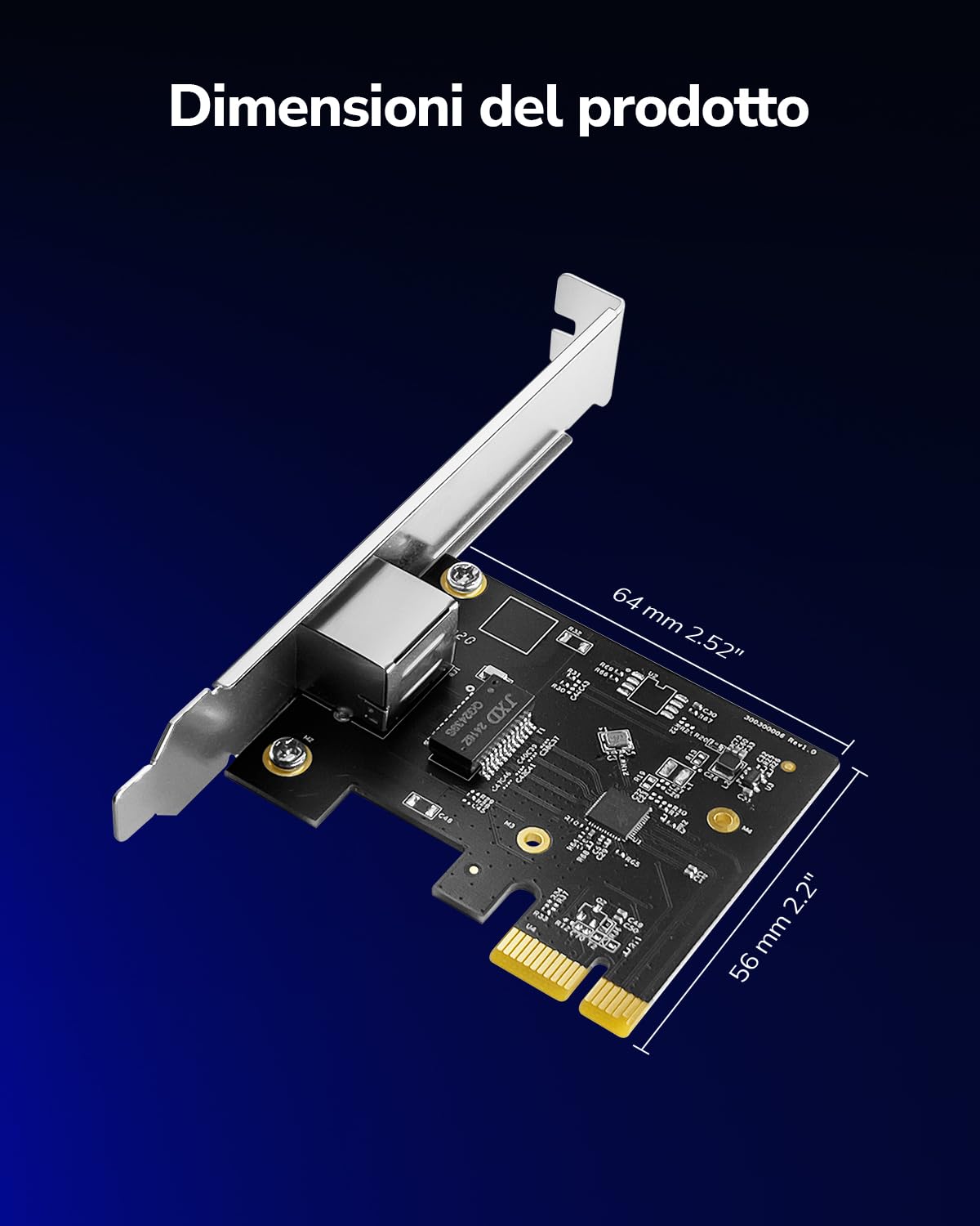 Cudy Adattatore di rete PCI Express da 2,5 Gbps, scheda PCIe da 2,5 GBase-T, staffa a basso profilo, Windows 10/8 / 8.1/7, Windows Server 2012, 2008, Linux, PE25