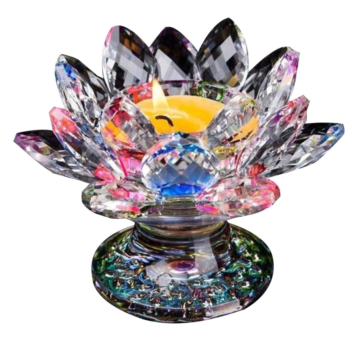 Bougeoir cristal lotus coloré cadeau de mariage haut de gamme