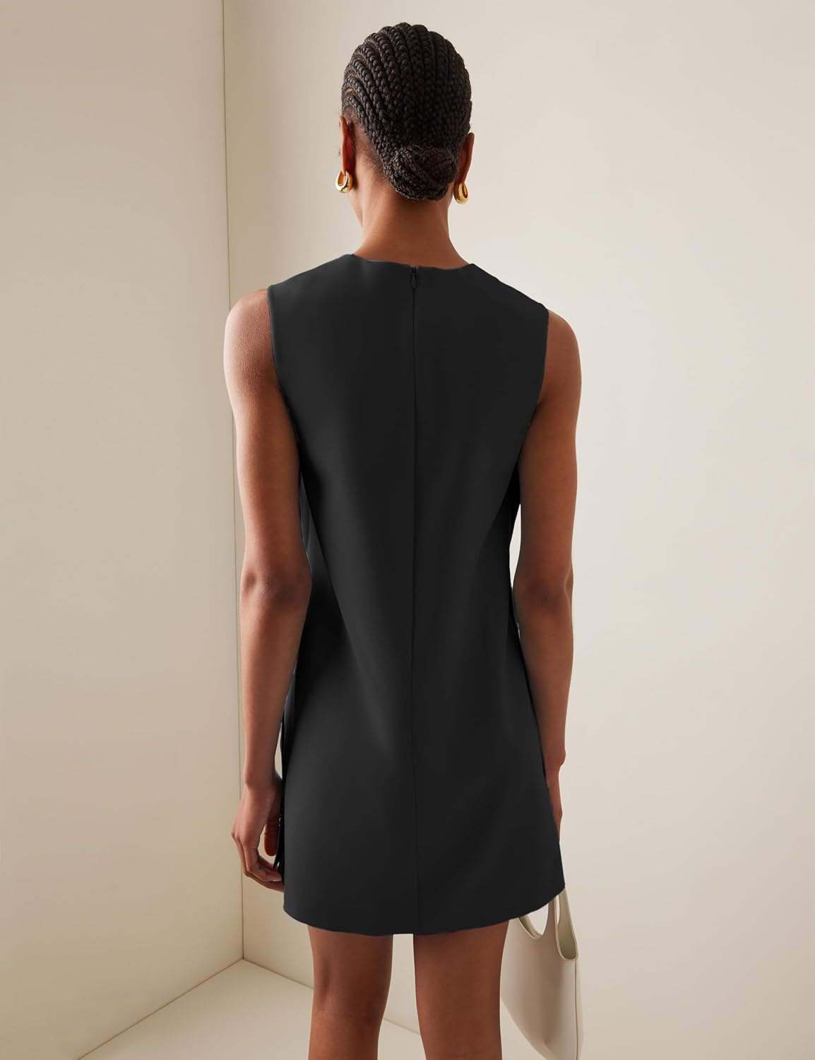 Dqbeng Women's Casual Mini Shift Dress Tunic A-Line Sleeveless Buttoned Summer Dresses with Back Zipper - Image 2