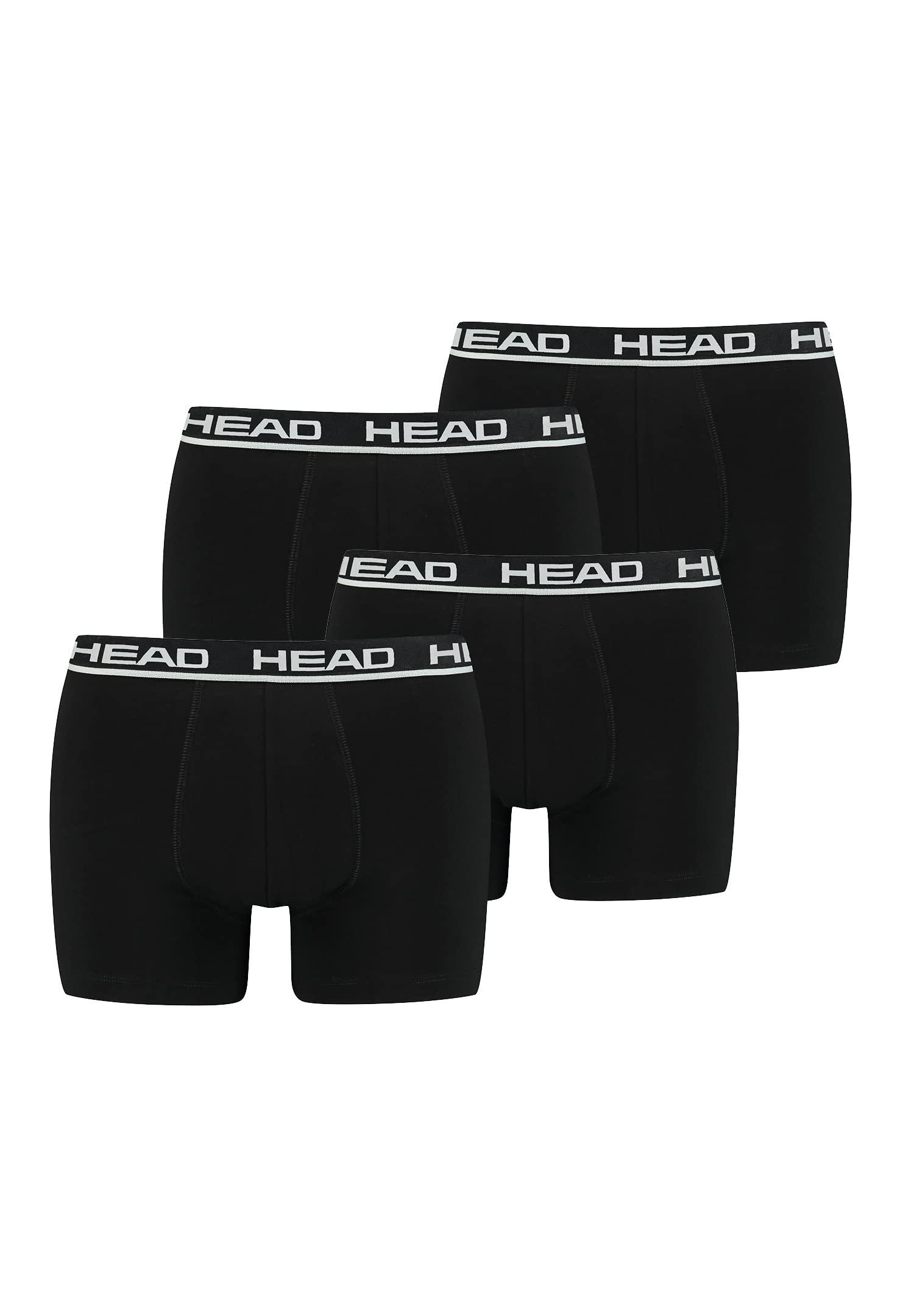 HEAD Herren Boxershorts 4er Pack – Schwarz, Elastischer Bund, Aus Baumwolle, Größe XL
