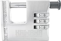 Vista 2 de Candado de combinación de acero inoxidable de 72/66 de 2.598 in, resistente a la intemperie, resistente al óxido, para remolque, barco, cobertizo