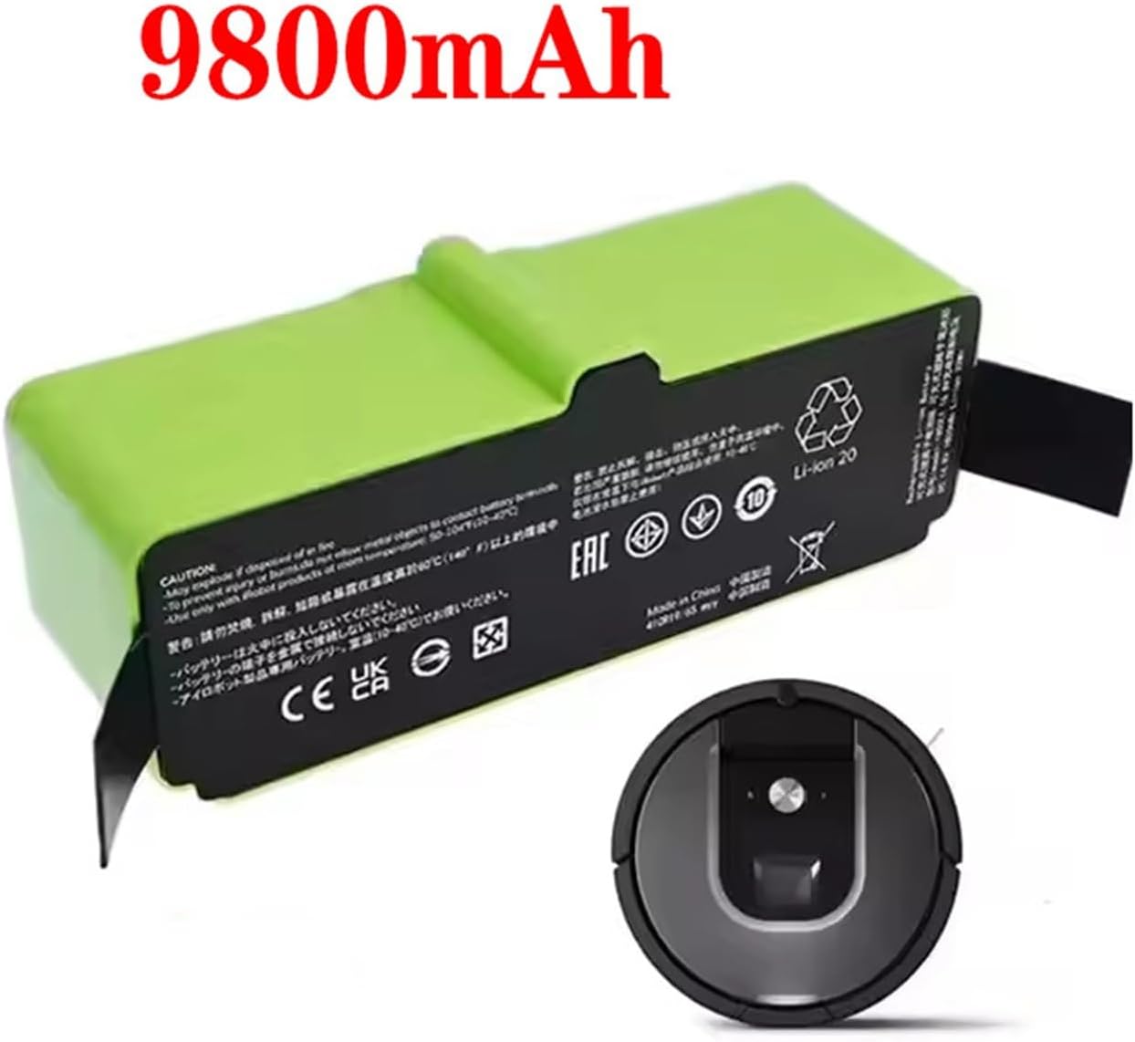 Compatible With Roomba 14.4V Robot Vacuum Battery, 600 700 800 900 Series, 670 775 891,Clean The Parts(9800mAh)