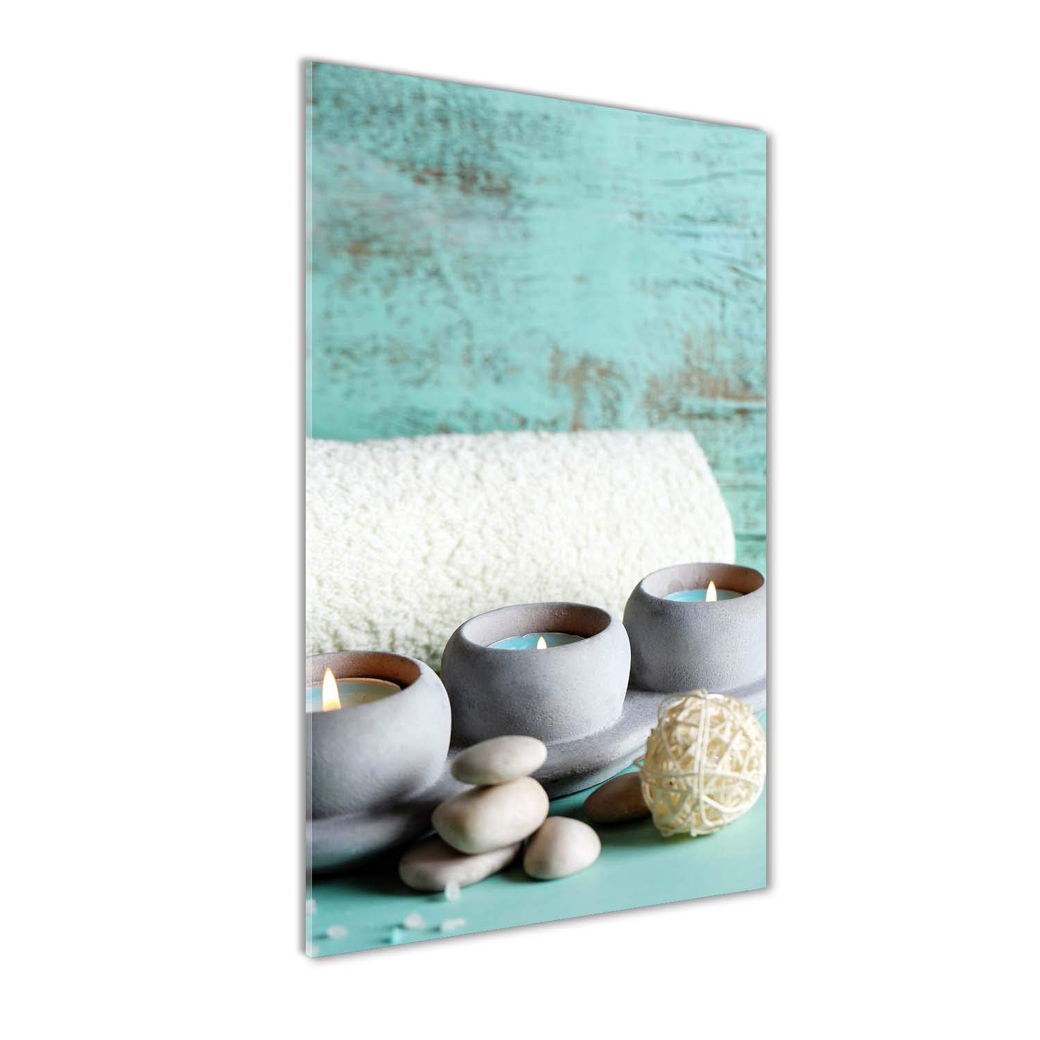 Tulup Impression sur Verre de 50x100 cm Image Tableau Photo décorative panoramique pour la Cuisine et Le Salon - Divers - Bougies - Vert
