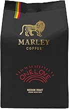 Marley Coffee Medium Roast Organic Coffee Beans 227g - One Love Blend - From The Marley Family - For All Coffee Machines - Strength 3