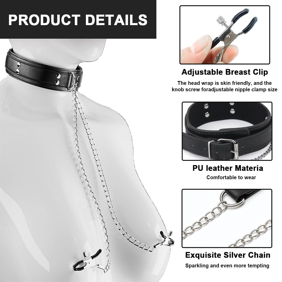 Morsetti per capezzoli Capezzoli Sesso estremo Clitoride Clip Labia Catena Clip Stimolazione capezzoli Donne BDSM Capezzolo Giocare Giocattoli erotici per le donne Donne Coppie Amanti