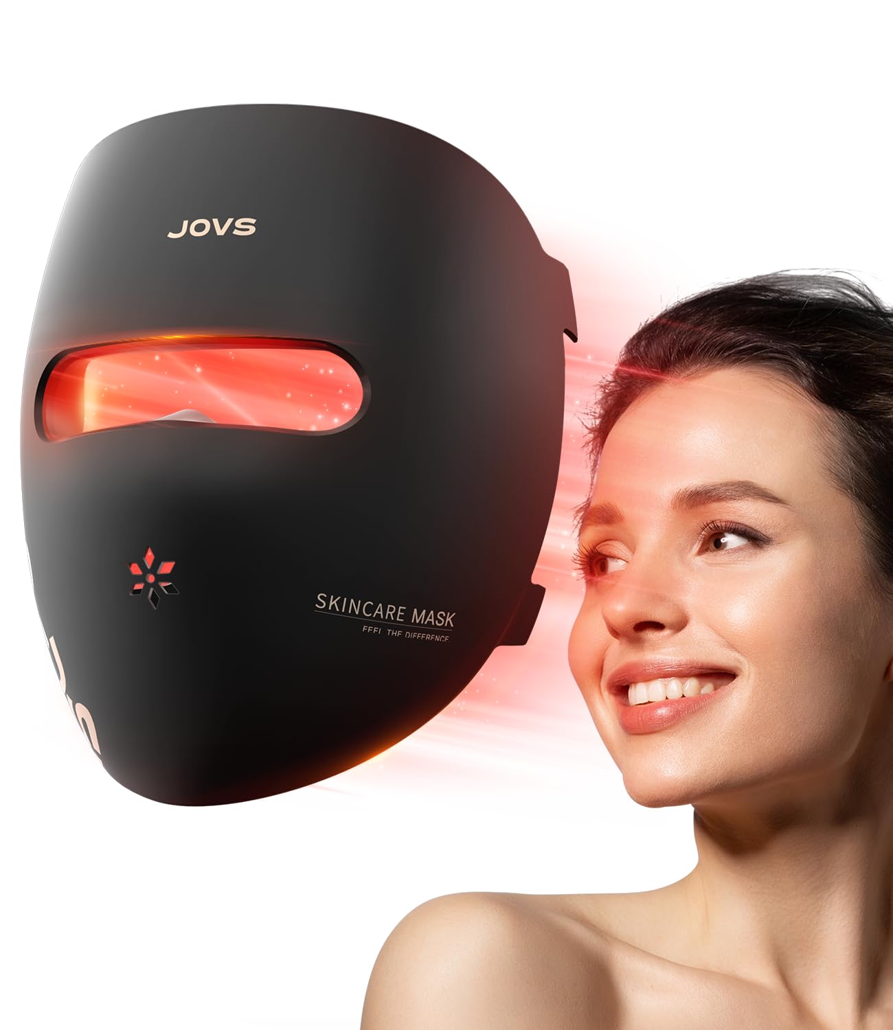 Photo 1 of JOVS LED Light Therapy Face Mask, Wireless Red Light Therapy Mask for Face, Portable Skin Care Beauty Device Intelligent Beauty Solution at Home Use, 4 Modes for Visible Results