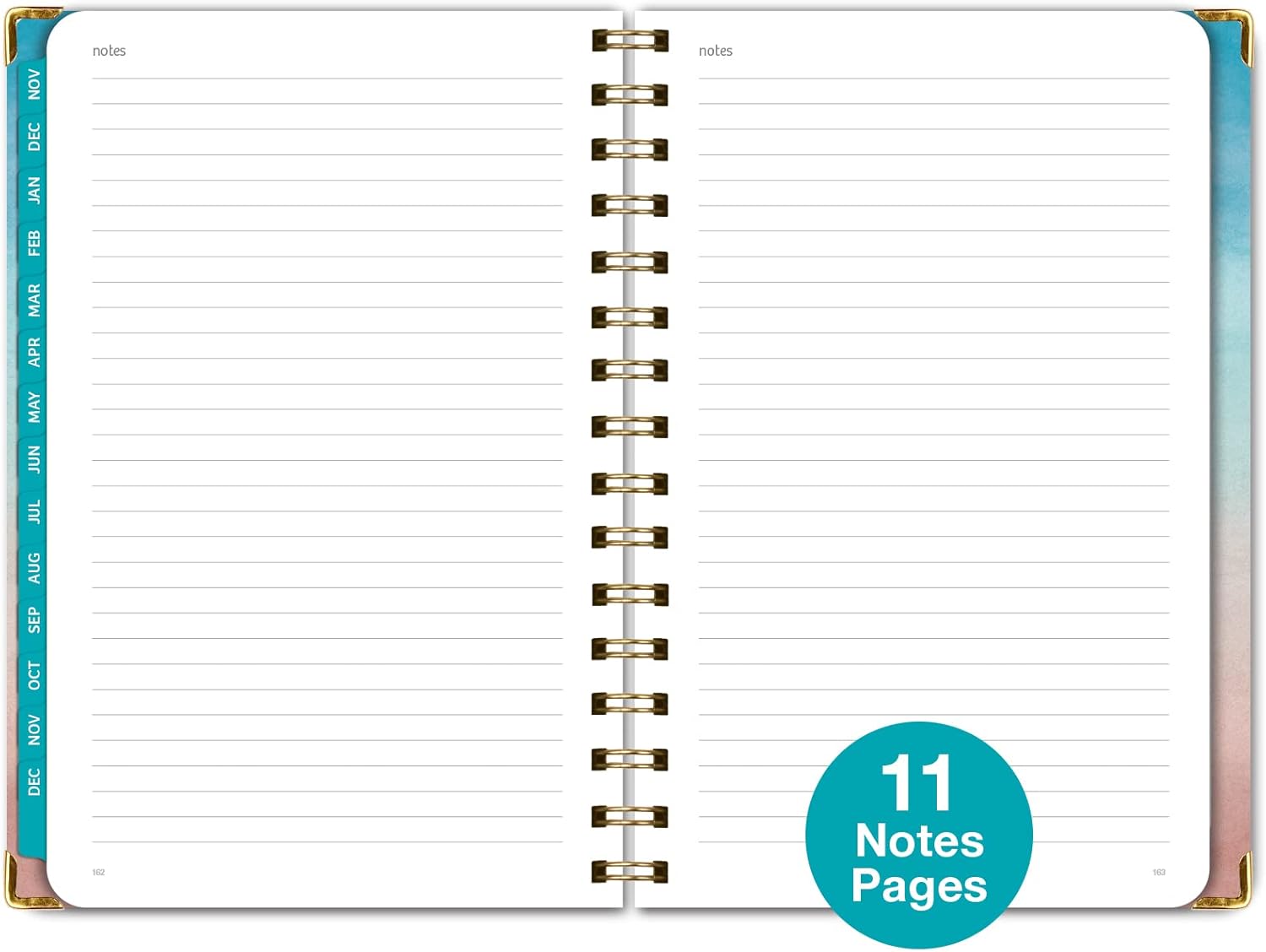 HARDCOVER 2023 Planner: (November 2022 Through December 2023) 5.5"x8" Daily Weekly Monthly Planner Yearly Agenda. Bookmark, Pocket Folder and Sticky Note Set (Blue Pink Gradient) : Office Products