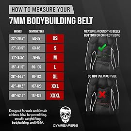 Gymreapers Weight Lifting Belt - 7MM Heavy Duty Pro Leather Belt with Adjustable Buckle - Stabilizing Lower Back Support 4 Inches Wide for Weightlifting, Bodybuilding, Cross Training (Black, X-Small)