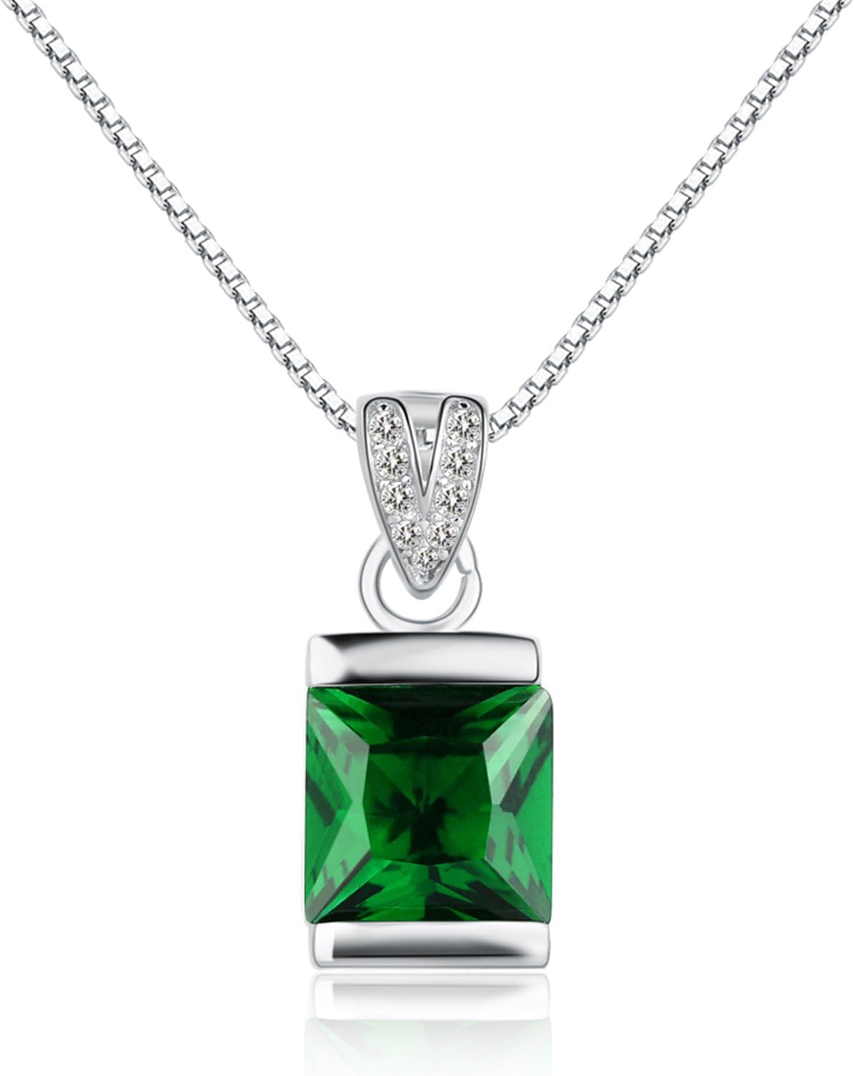 New Brand Stylish Women Nacklace Silver Green Stone Pendant Pendants Fit Necklaces & Pendant Chain For Women Fashion Jewelry^Ws3272