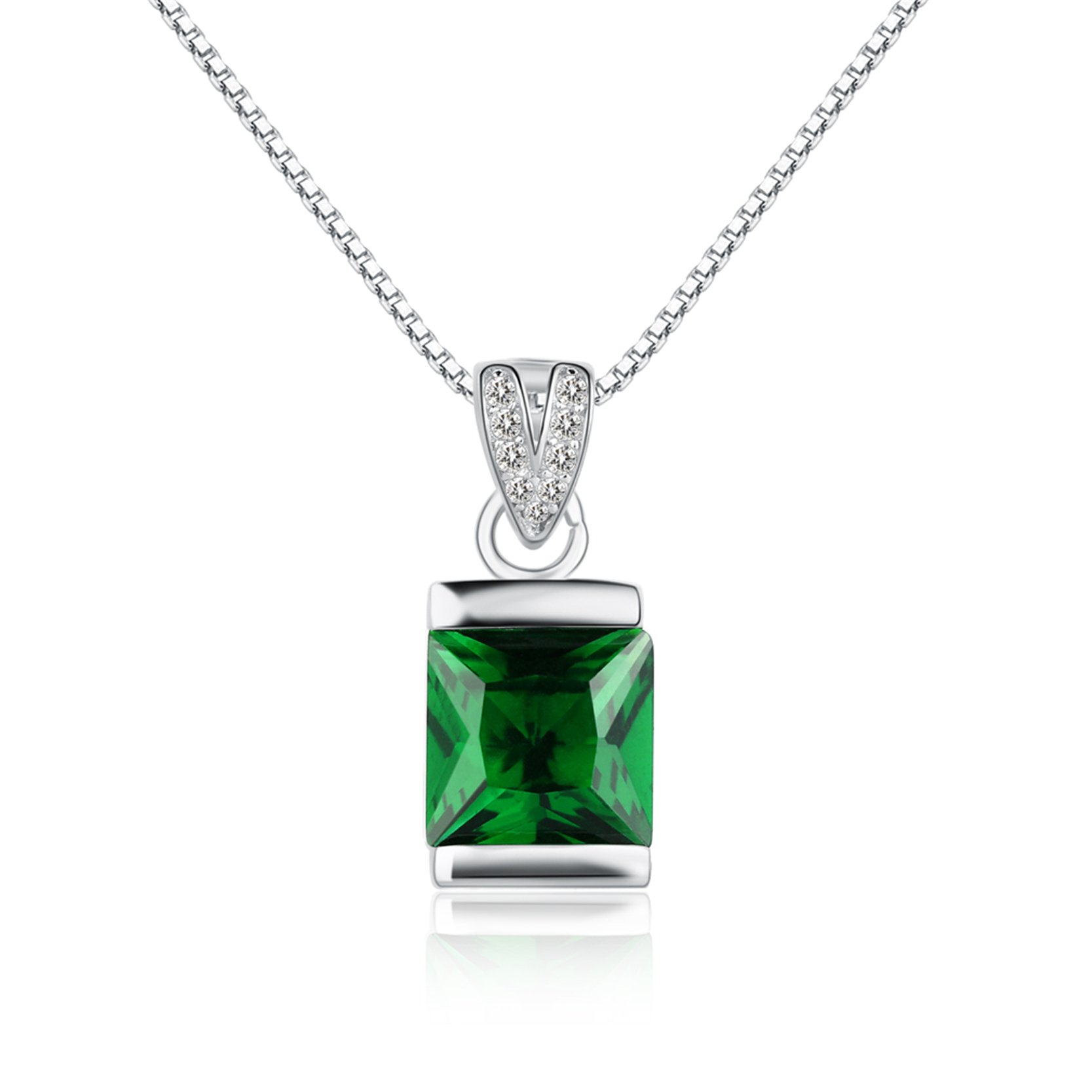 New Brand Stylish Women Nacklace Silver Green Stone Pendant Pendants Fit Necklaces & Pendant Chain For Women Fashion Jewelry^Ws3272