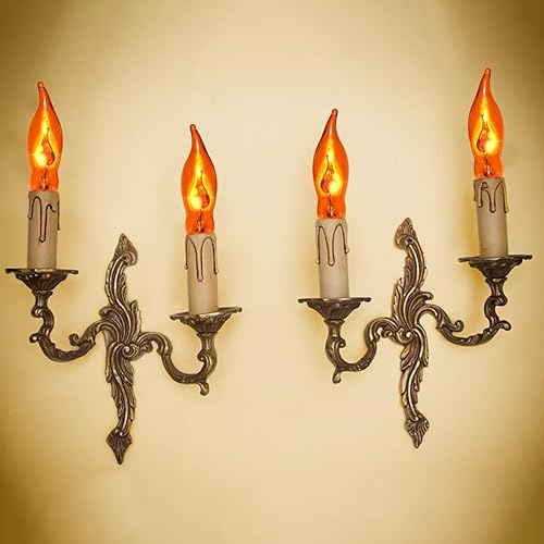 Miniatura 5 de 12 bombillas de llama parpadeante de Halloween, en forma de llama naranja, bombilla de llama parpadeante E12bombillas naranja C18, para luces de