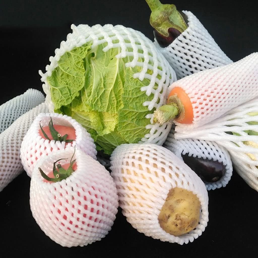 ApuaVireo&Co Set von Schaumstoffnetzbezügen, Beutel Stoßfest Schutz Transportverpackung Obst Gemüse Erdbeere Blumenkohl Pfirsich Apfel Mango Kiwi(5cmx40m)